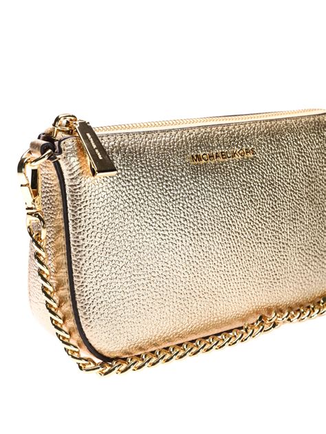 michael kors gold wristlet purse|Michael Kors studded wristlet.